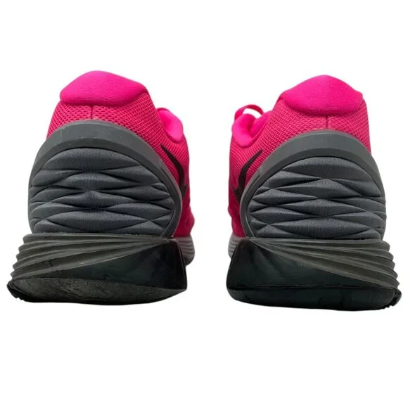 Nike Womens 11 Lunarlon Running Shoes Hot Pink Breathable Mesh Athletic Sneakers - Picture 8 of 16